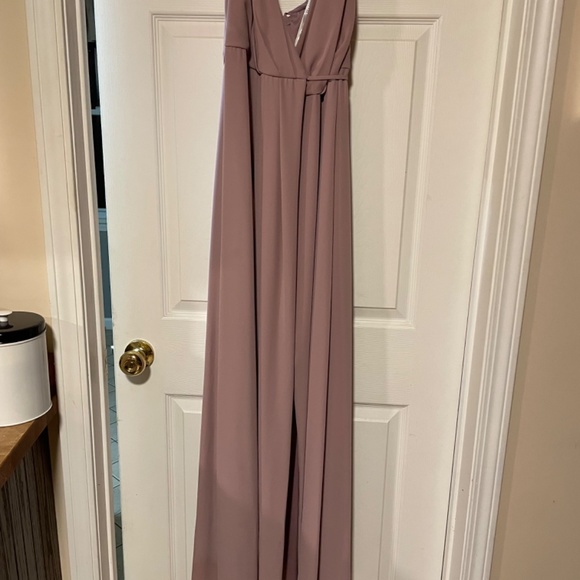 David’s Bridal Wrap Bridesmaid Dress Quartz size 6 - Picture 3 of 4